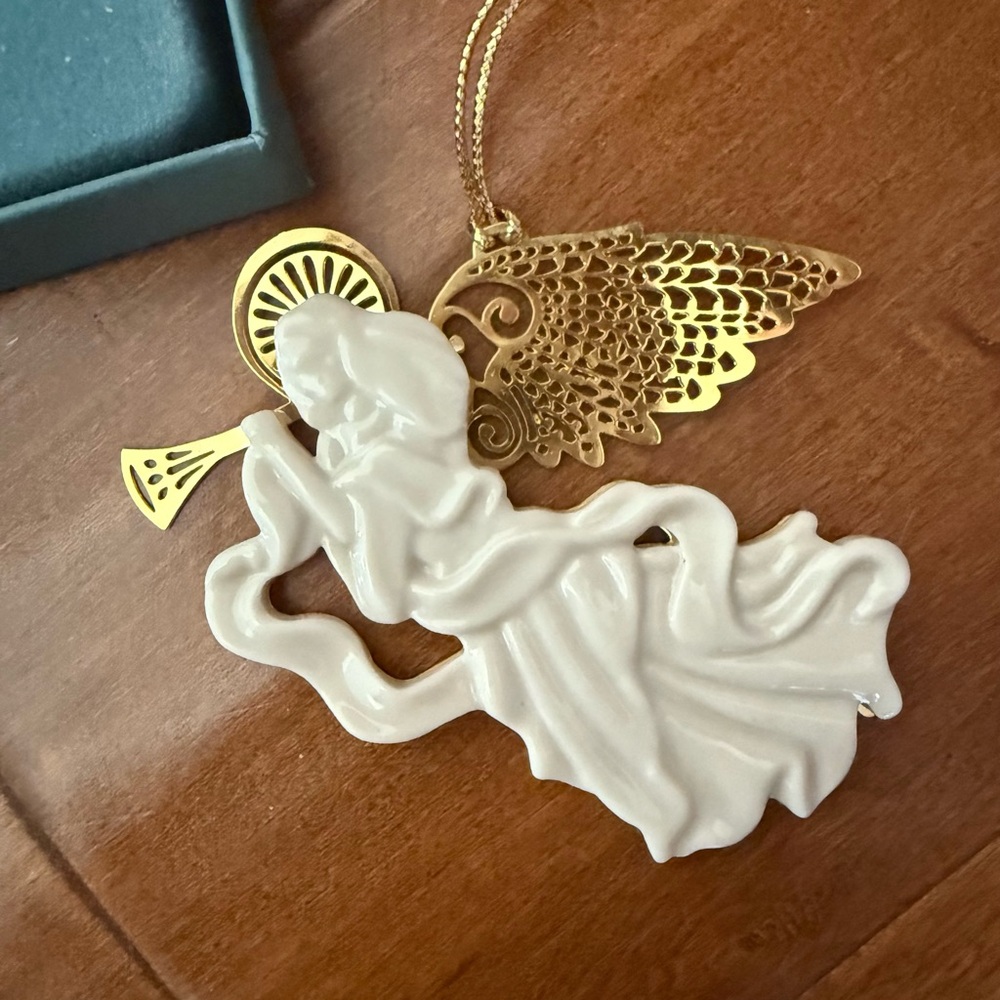 Lenox Herald Angel Porcelain Gold Ornament in Box